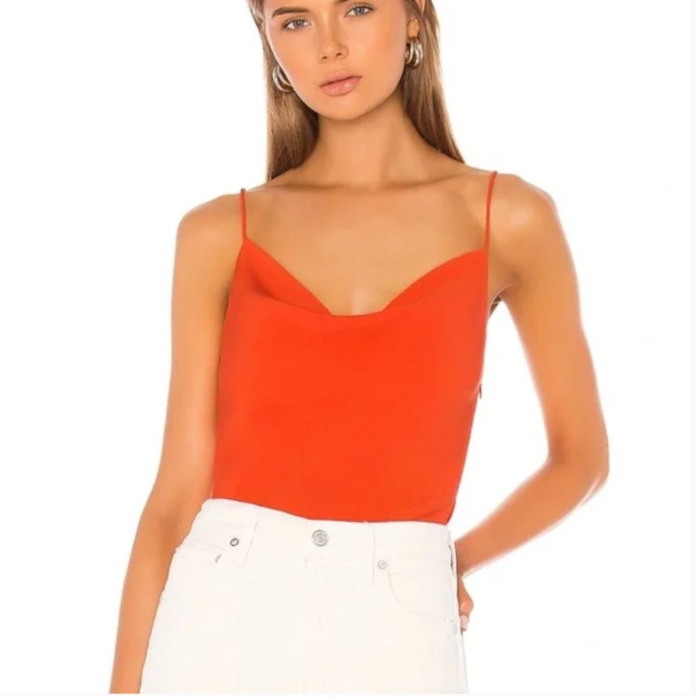Revolve Superdown Red/Orange Cowl Neck Top